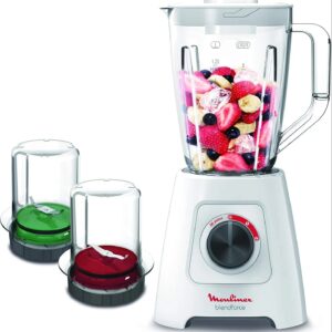 Moulinex Blendforce Blender With Grinder and Grater, 2L, 600W, White LM423127
