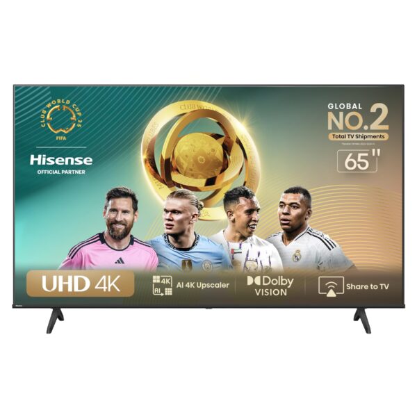 Hisense 65" 4K UHD Smart LED TV, VIDAA, 65A6N; Built-in Wi-Fi, HDR, Dolby Atmos, VIDAA, Bluetooth