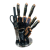 Haus Roland 9pc Knife Set - Black & Gold