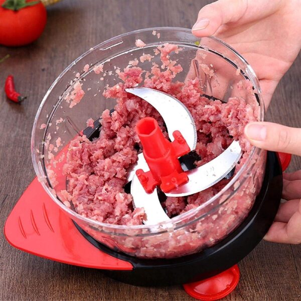 Vegetable Chopper Cutter Hand Crank Manual Food Processor 1.2L - Image 3