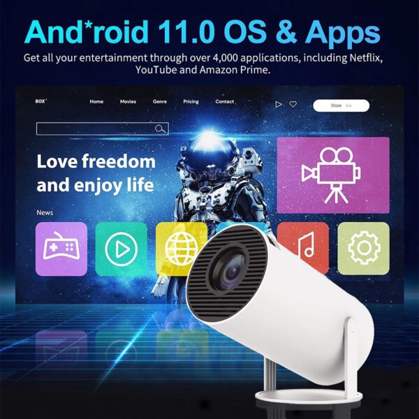 M300 Max Game Projector with 2 Controllers, 2.4g Wireless M300 20,000+ Retro Games, Smart HD Projector with Wifi and Bluetooth, 4K Mini Game Video Projector (2Set) - Image 4