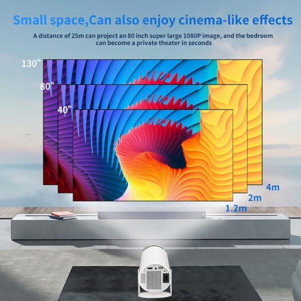 M300 Max Game Projector with 2 Controllers, 2.4g Wireless M300 20,000+ Retro Games, Smart HD Projector with Wifi and Bluetooth, 4K Mini Game Video Projector (2Set) - Image 3