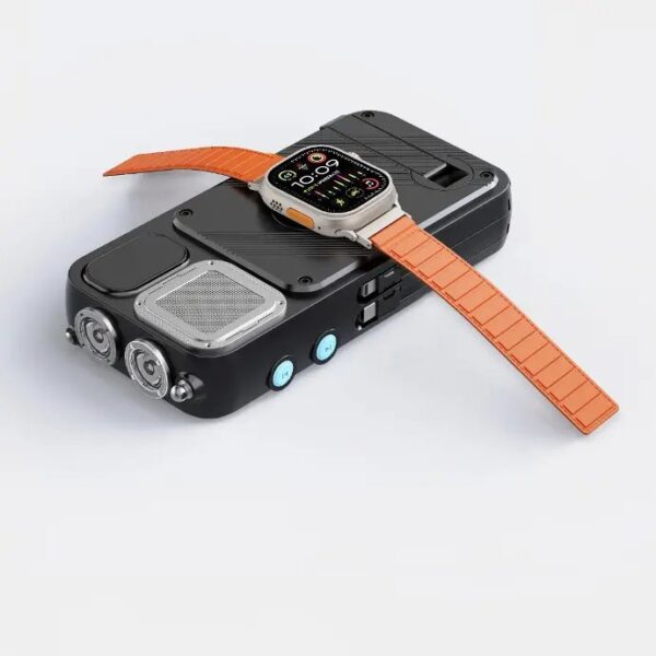 Powerology 16000mAh Solar Power Bank with FM Radio Speaker and Lights - Black - Image 4