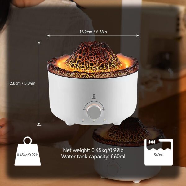 Sonifer Volcano Humidifier, Jellyfish Mist Humidifier for Bedroom, Pulsating/Continuous Modes - Image 5
