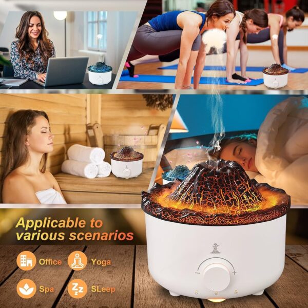 Sonifer Volcano Humidifier, Jellyfish Mist Humidifier for Bedroom, Pulsating/Continuous Modes - Image 6