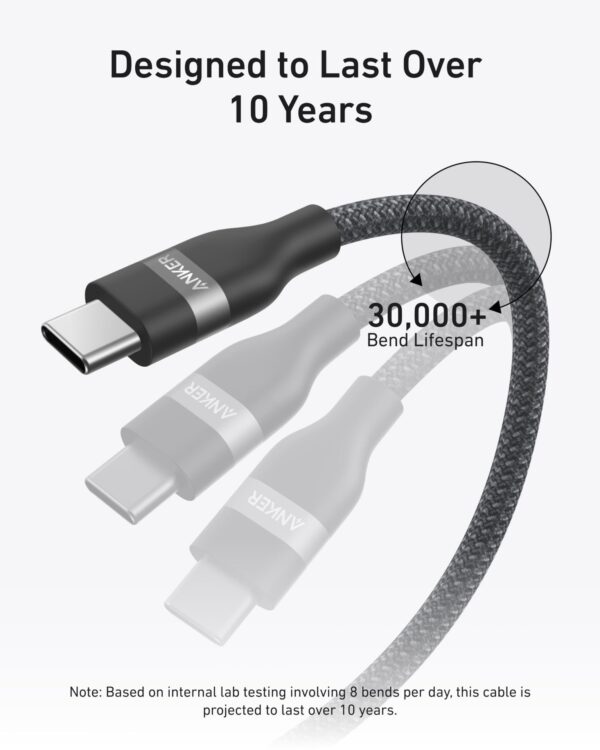 Anker C to C Cable 2metre 240W Durable for 30,000 bends - Image 4