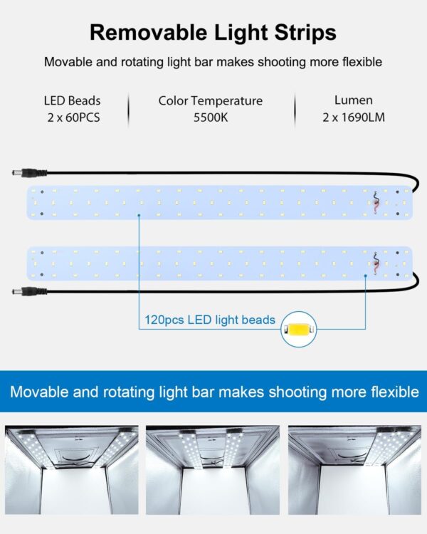 Professional Photo Studio Light Box Portable 60cm 24" Light Tent LED - Image 3