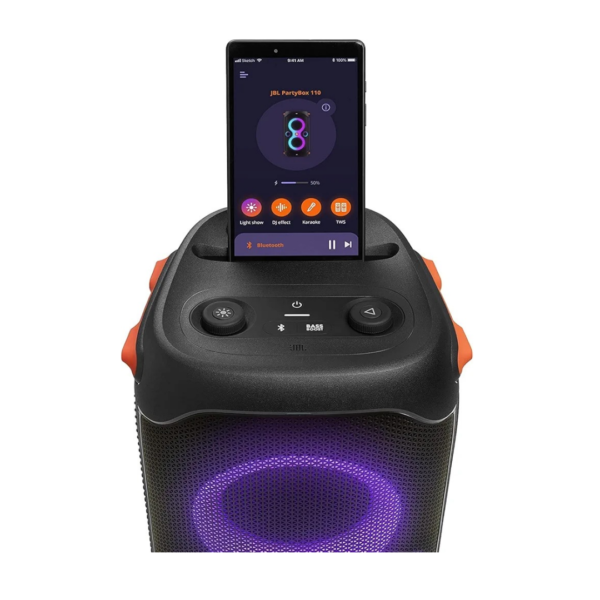 JBL PartyBox 110 - Portable Party Speaker with Built-in Lights, Powerful Sound and deep bass, Black - Image 2