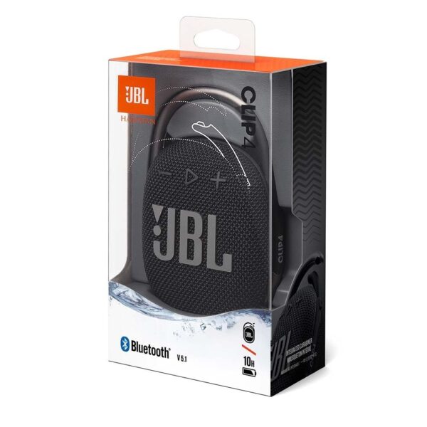 JBL Clip 4 - Portable Bluetooth speaker with a built-in battery, IP67 waterproof and dustproof, Compact size and great sound. - Black - Image 2