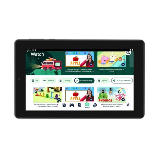 Onn Gen 3 Kids Learning Tablet | 7 inch | 32GB ROM | 2GB RAM | Google Kids Space | Android 12 + Free Protective Rubber Cover - Image 2