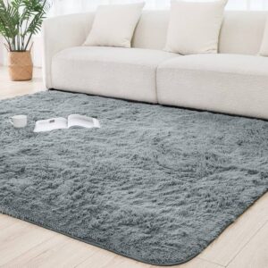 Fluffy Center Carpet 5x6 Grey