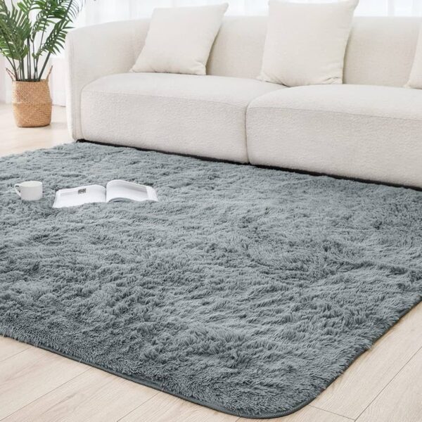 Fluffy Center Carpet 5x6 Grey