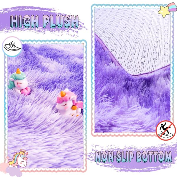 Fluffy Center Carpet 5x6 Feather Purple - Image 6