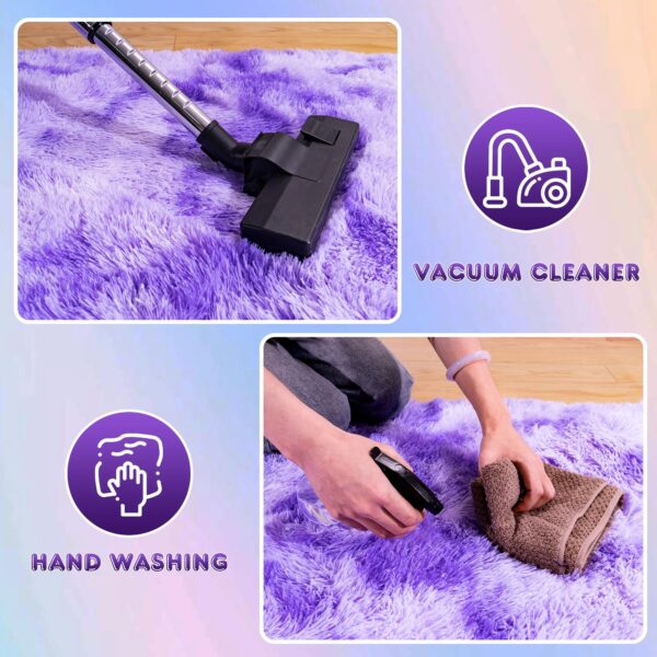 Fluffy Center Carpet 5x6 Feather Purple - Image 4