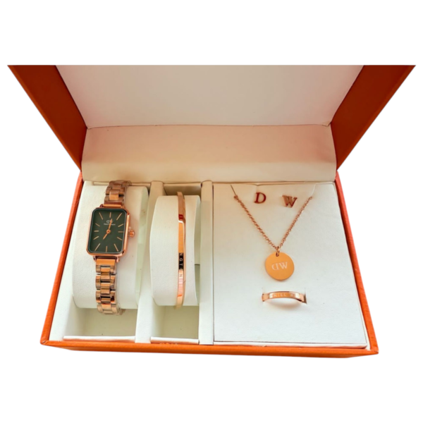 Women's Quartz Watch with Bracelet & Necklace