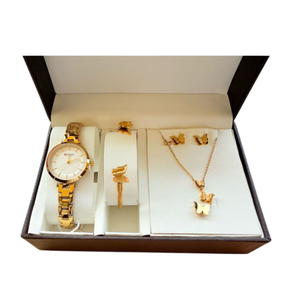 Women's Quartz Watch with Bracelet & Necklace