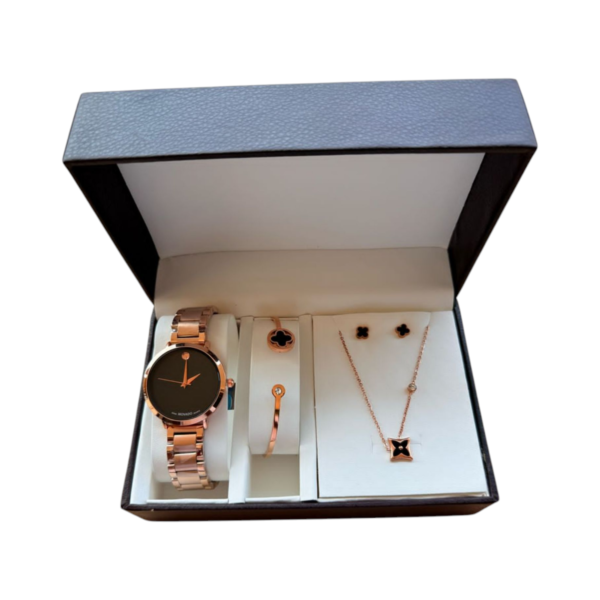 Women's Quartz Watch with Bracelet & Necklace