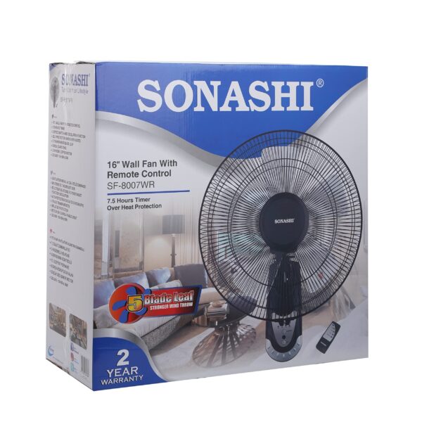 Sonashi 16" wall fan with remote control (model SF-3007WR) - Image 4
