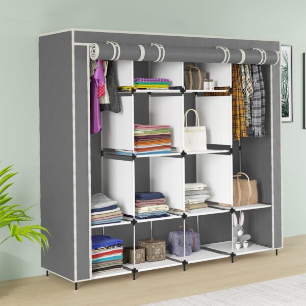 4 column metallic closet