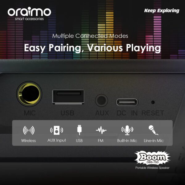 Oraimo Boom Go Bluetooth Wireless Speaker - Image 3