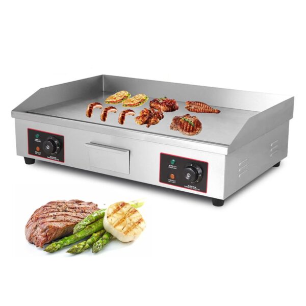 Electric Countertop Flat Top Griddle Stainless Steel