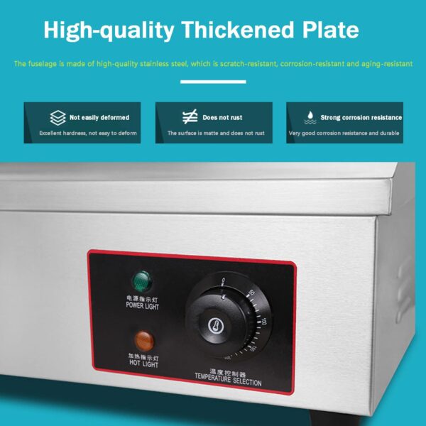 Electric Countertop Flat Top Griddle Stainless Steel - Image 6