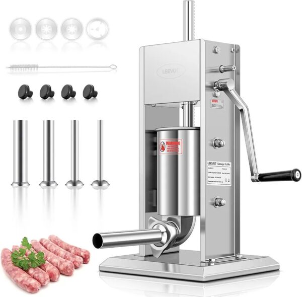 Commercial 12Kg Sausage Stuffer, Stainless Steel Sausage Maker – Silver