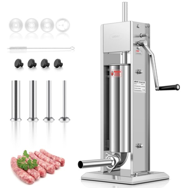 Commercial 20Kg Sausage Stuffer, Stainless Steel Sausage Maker – Silver