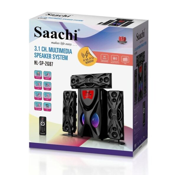 Saachi 3.1 Channel Multimedia Speaker System, model NL-SP-2687 - Image 2
