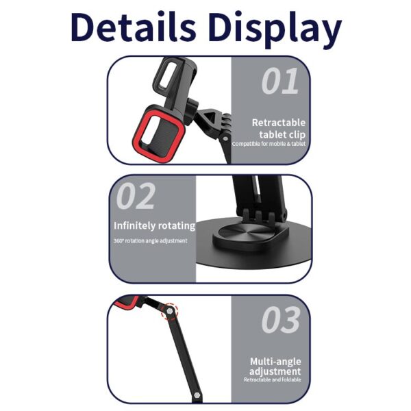 Jmary MK63 Foldable Phone & Tablet Stand Desktop Holder - Image 4