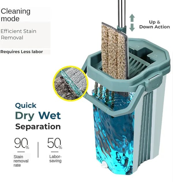 Bucket Mopper Microfiber Flat Spin - Image 4