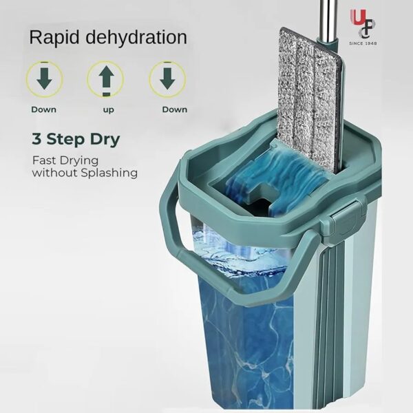 Bucket Mopper Microfiber Flat Spin - Image 2