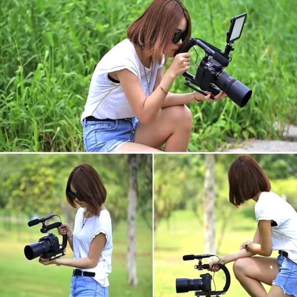 Plokama Video Making Kit PK777 for both Cameras and Smartphones with Mic with Handheld Stabilizer kit - Image 2