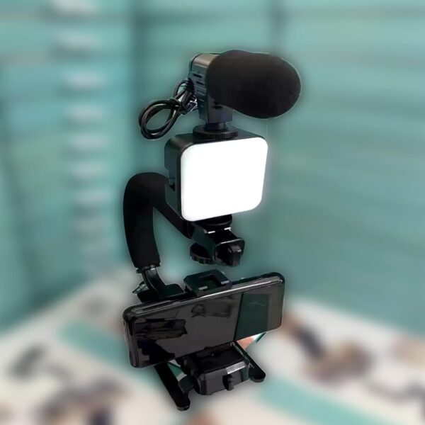 Plokama Video Making Kit PK777 for both Cameras and Smartphones with Mic with Handheld Stabilizer kit - Image 3