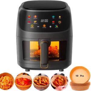 Silver Crest 8L Digital Air Fryer Touch screen,Air Fryer Oven,for Quick and Easy Meals, Broil, Roast, Dehydrate, Bake, Non-stick and Dishwasher-Safe Basket, App With Over 100 Recipes