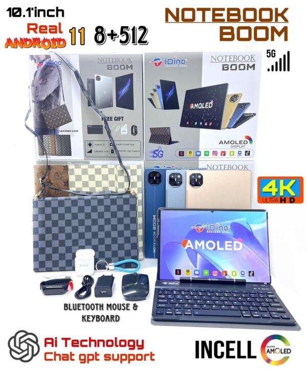 Idino Notebook Boom PC Android Tablet 8GB RAM 512GB ROM 10000 mAh Battery with Wireless Keyboard - Image 2