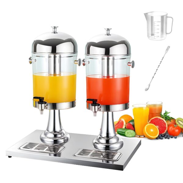 Beverage Double Juice Dispenser with Ice Core and Spigot Punch Dispenser - Image 8