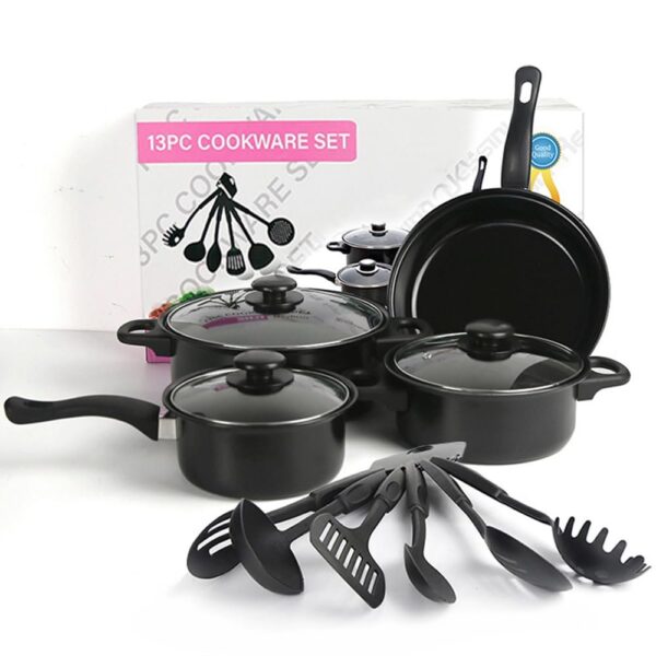 13 Piece Pots and Pans Set Frying Pan Saucepan Cookware Set - Image 2