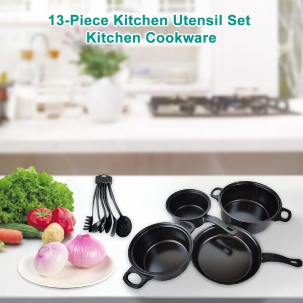 13 Piece Pots and Pans Set Frying Pan Saucepan Cookware Set - Image 4