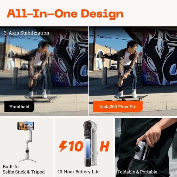 Insta 360 Flow Pro AI Tracking Gimbal Stabilizer (Limited Edition) - Image 3