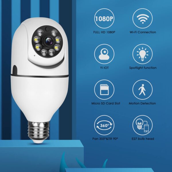 Light Bulb Camera,Security camera for home surveillance - Image 5