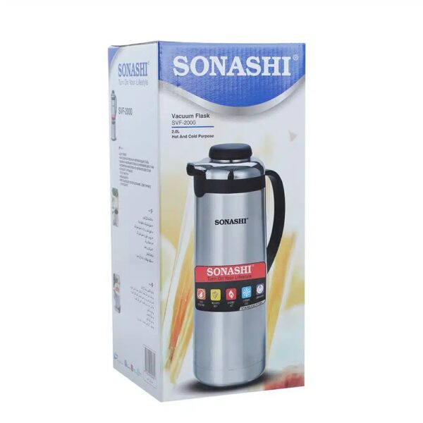 Sonashi Hot And Cold Vacuum Flask SVF-2000 Silver/Black 2.0 Liters - Image 5