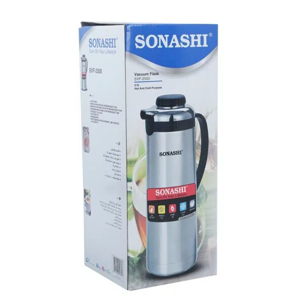 Sonashi Hot And Cold Vacuum Flask SVF-2500 Silver/Black 2.5 Liters - Image 4