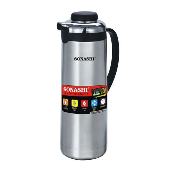 Sonashi Hot And Cold Vacuum Flask SVF-2500 Silver/Black 2.5 Liters