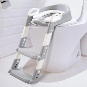 Children's Training Potty Ladder Seat Foldable and Adjustable - Gray