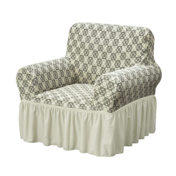 Turkish Fabric 7 Seater Sofa Covers 3211, Stretchable Couch Cover Combination Slipcover (Cream) - Image 4