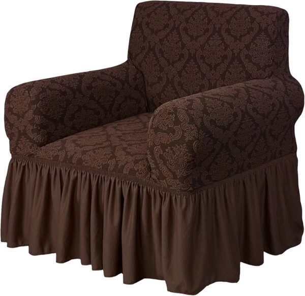 Turkish Fabric 7 Seater Sofa Covers 3211, Stretchable Couch Cover Combination Slipcover (Chocolate) - Image 7