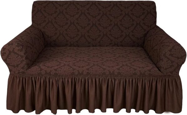 Turkish Fabric 7 Seater Sofa Covers 3211, Stretchable Couch Cover Combination Slipcover (Chocolate) - Image 6