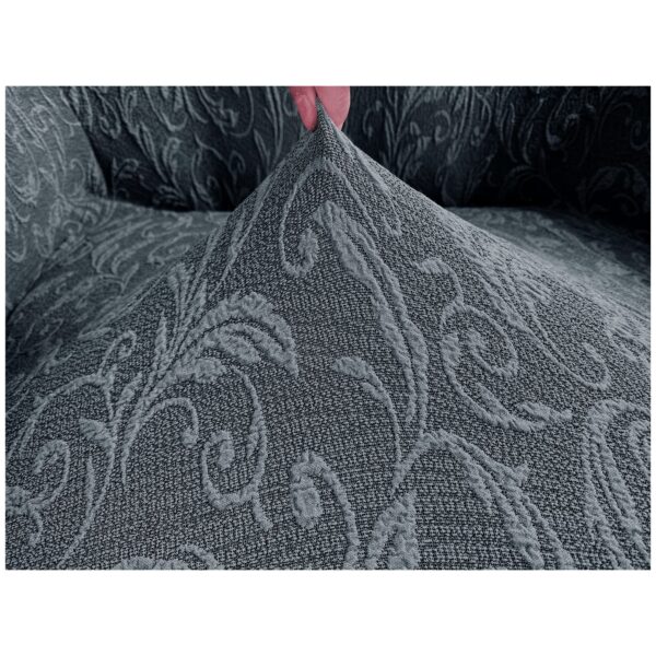 Turkish Fabric 7 Seater Sofa Covers 3211, Stretchable Couch Cover Combination Slipcover (Grey) - Image 3