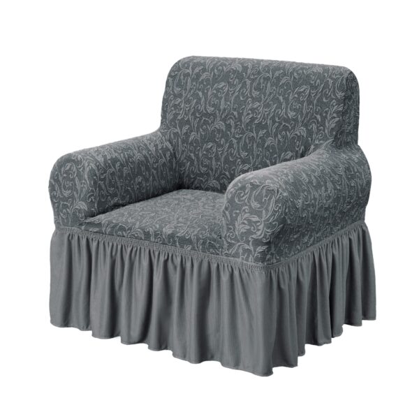 Turkish Fabric 7 Seater Sofa Covers 3211, Stretchable Couch Cover Combination Slipcover (Grey) - Image 4